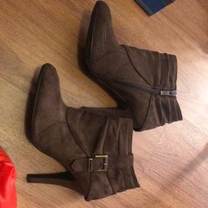 Mocha suede ankle boots